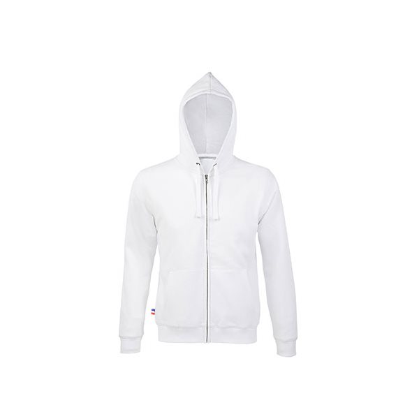 sweat-a-capuche-zippe-nathan-blanc-france